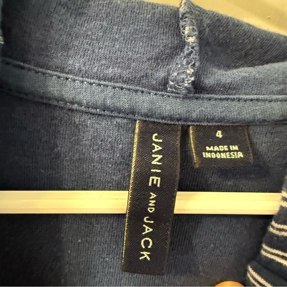 Janie and Jack Blue and White Nautical Hoodie - Picture 2 of 5